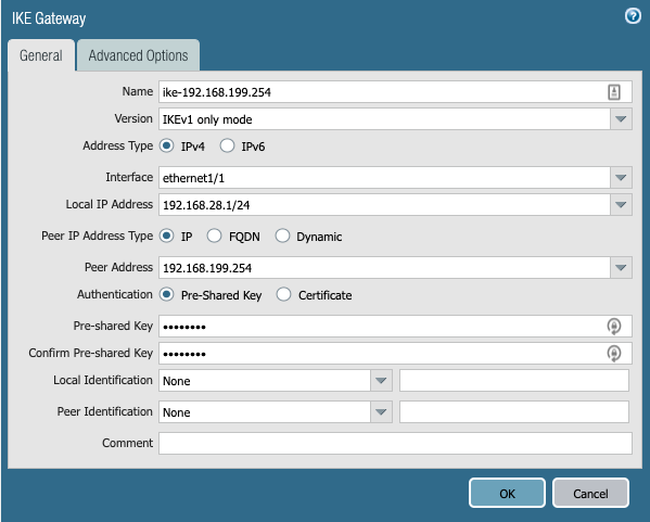 IPSec VPN between a Palo Alto Networks  Firewall and a Cisco Router