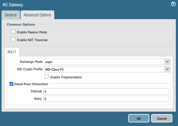 IPSec VPN between a Palo Alto Networks  Firewall and a Cisco Router