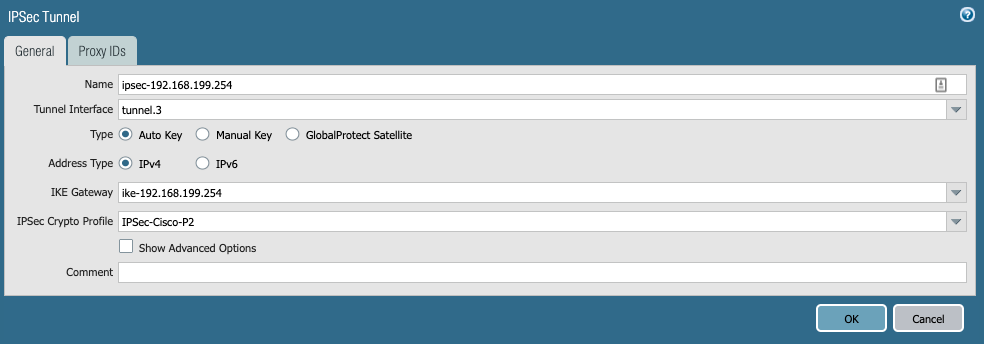 IPSec VPN between a Palo Alto Networks  Firewall and a Cisco Router