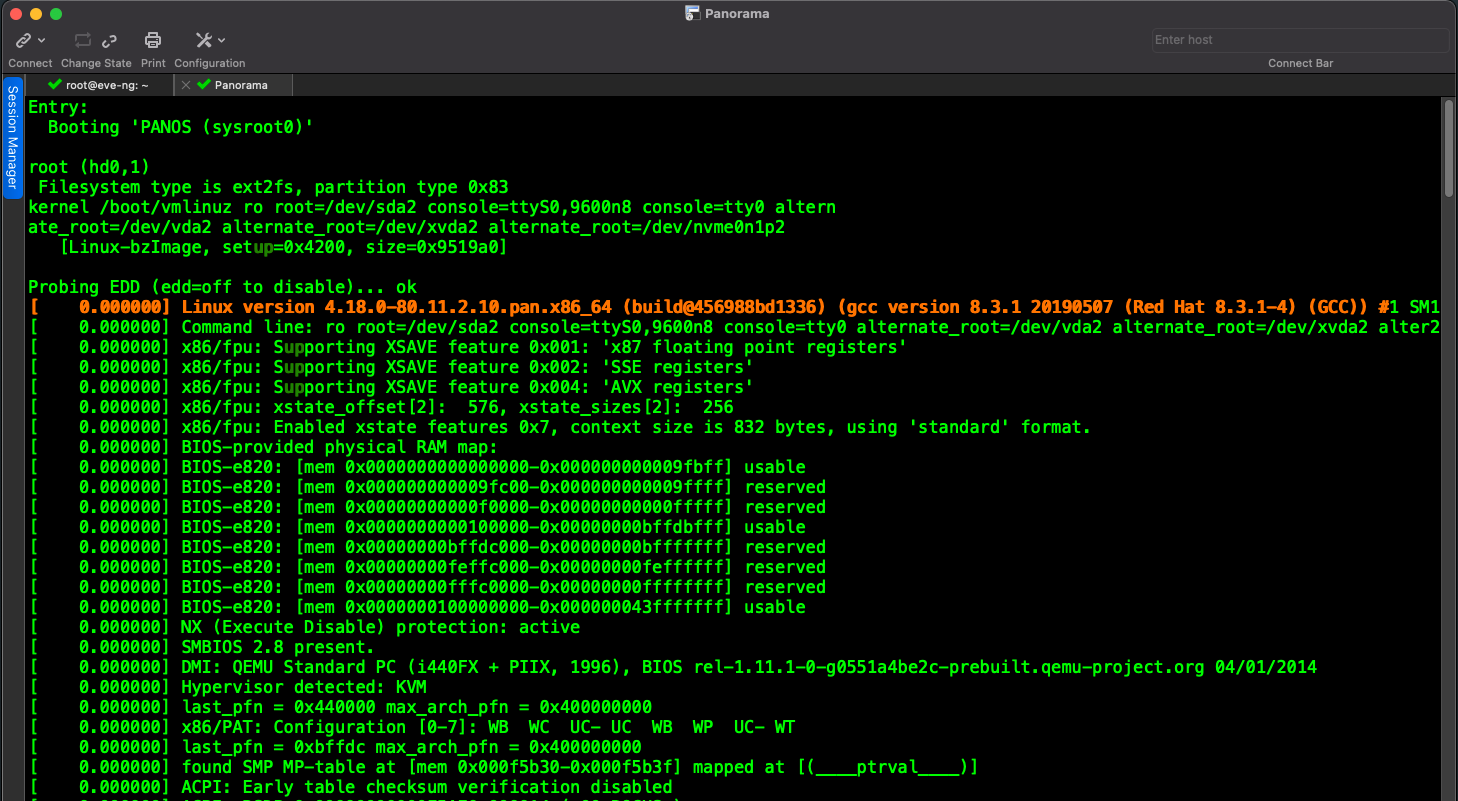 Deploying a Panorama KVM image to use with EVE-NG