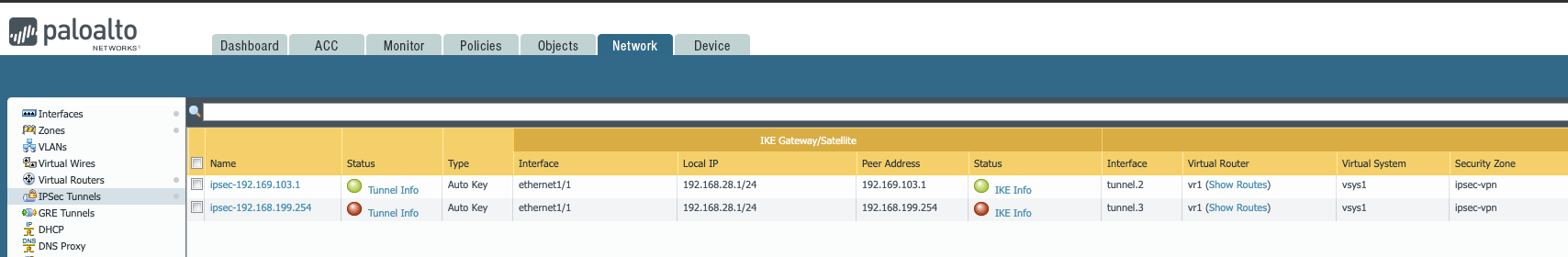 IPSec VPN between a Palo Alto Networks  Firewall and a Cisco Router