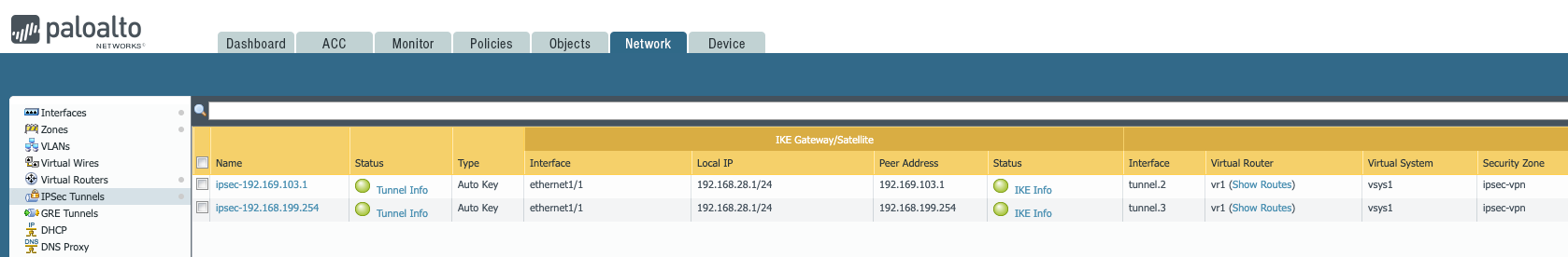 IPSec VPN between a Palo Alto Networks  Firewall and a Cisco Router