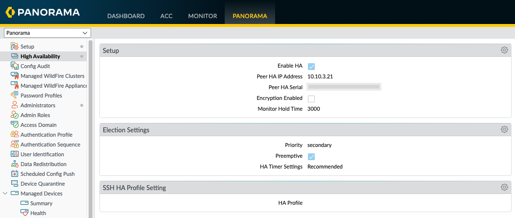 Panorama Baseline Configuration