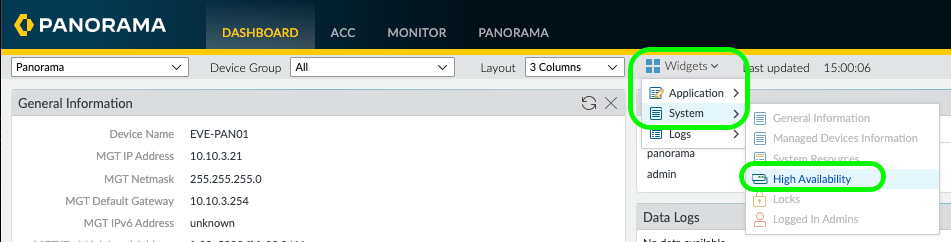 Panorama Baseline Configuration