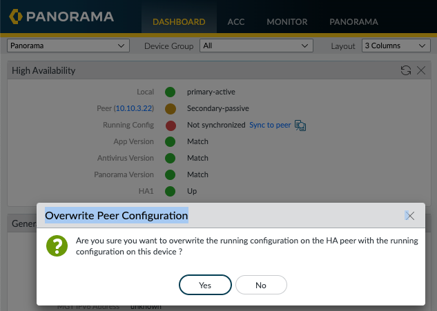 Panorama Baseline Configuration