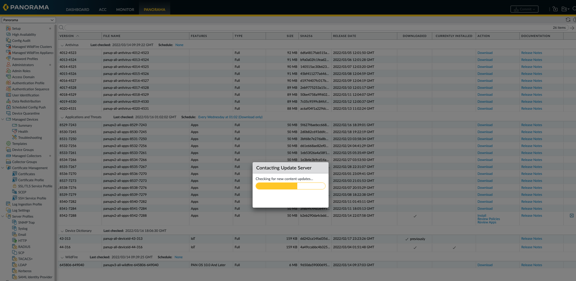 Upgrading Panorama PAN-OS Software