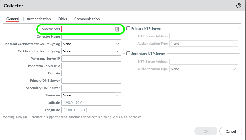 Virtual Panorama Log Collector Setup