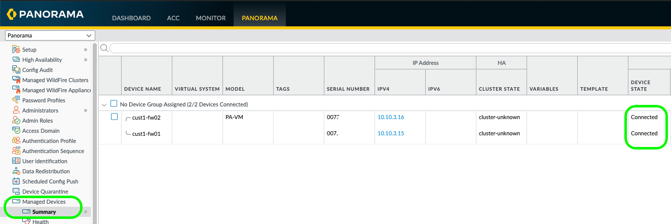 Migrate a HA Pair of PAN-OS firewalls into Panorama