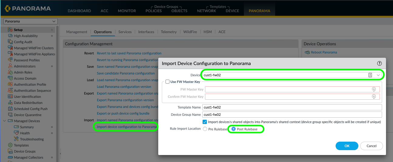 Migrate a HA Pair of PAN-OS firewalls into Panorama