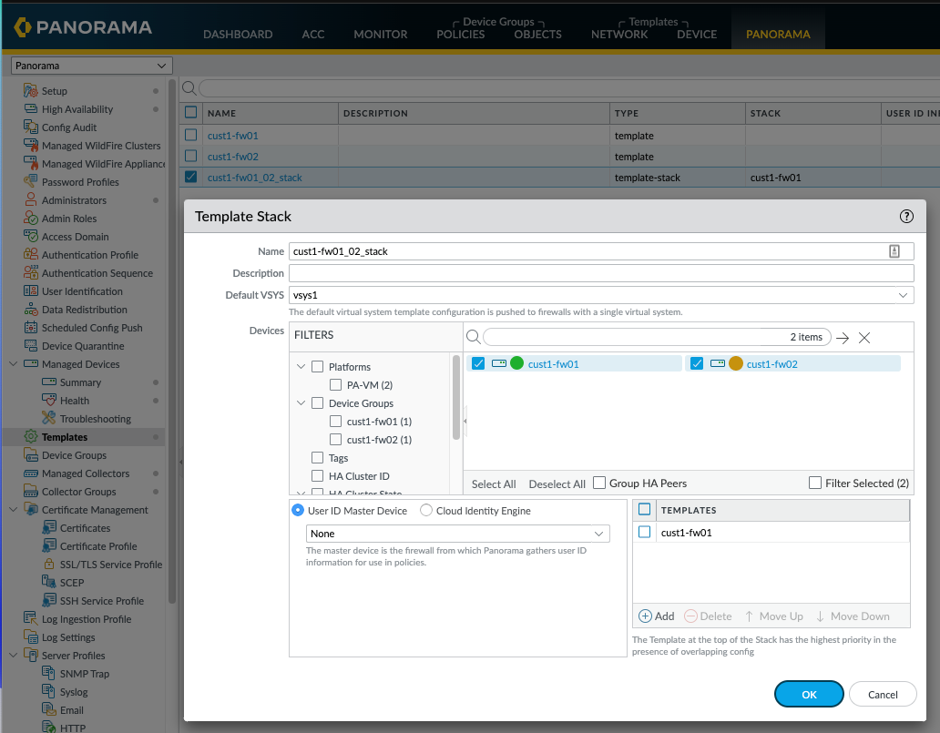 Migrate a HA Pair of PAN-OS firewalls into Panorama