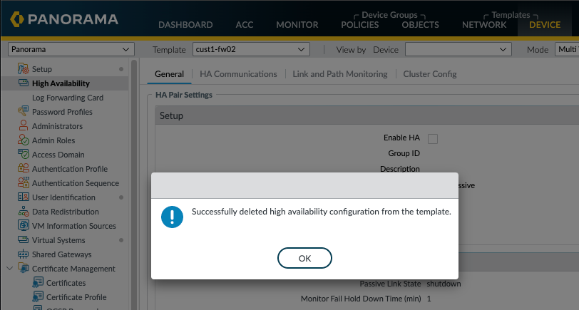 Migrate a HA Pair of PAN-OS firewalls into Panorama