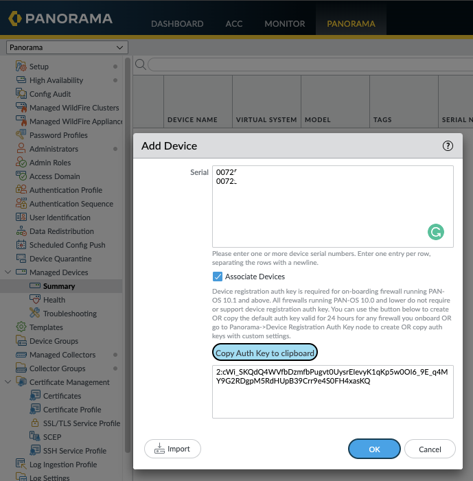 Migrate a HA Pair of PANOS firewalls into Panorama